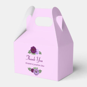 Purple Peony Floral Wedding Favour Box