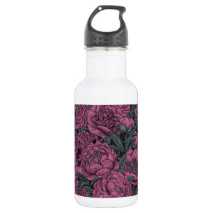 Purple peony flowers 532 ml water bottle
