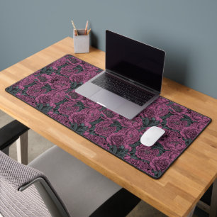 Purple peony flowers desk mat
