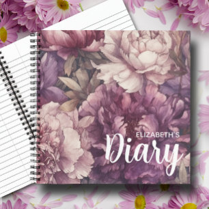 Purple Peony Flowers Notebook