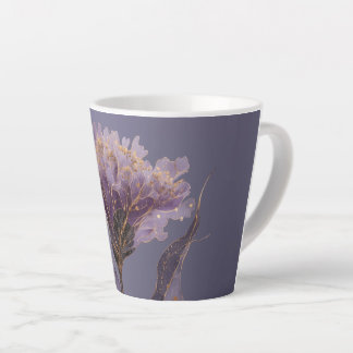 Purple Peony Inspired Floral Gold Accents Latte Mug