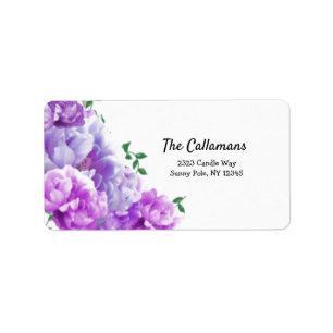 Purple Peony Swag  Address Label