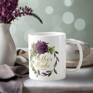 Purple Peony Wreath Mother of the Bride ID456 Coffee Mug