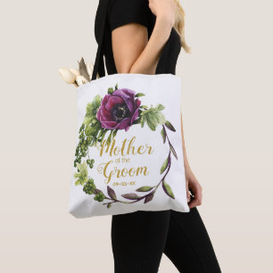 Purple Peony Wreath Mother of the Groom ID456 Tote Bag