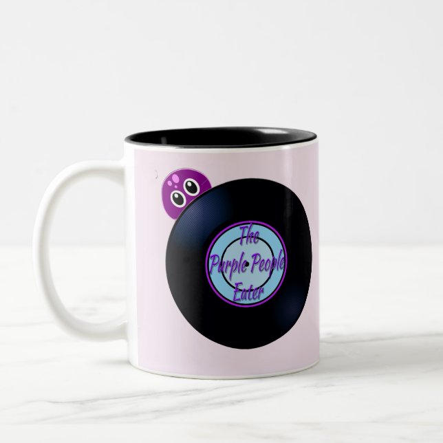Purple People Eater Golden Oldies Song Titles Two-Tone Coffee Mug (Left)