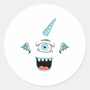 Purple People Eater Monster Halloween Costume  Classic Round Sticker