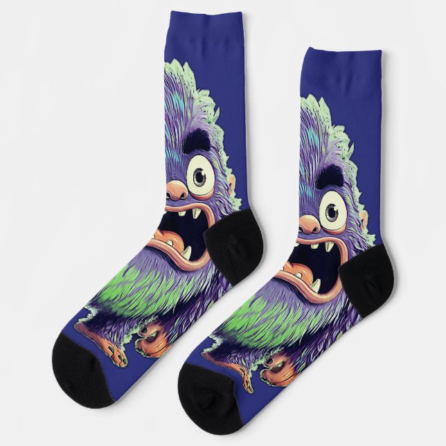 PURPLE PEOPLE EATER SOCKS (Left)