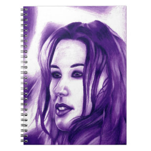 Purple People Woman Portrait Original Art Notebook