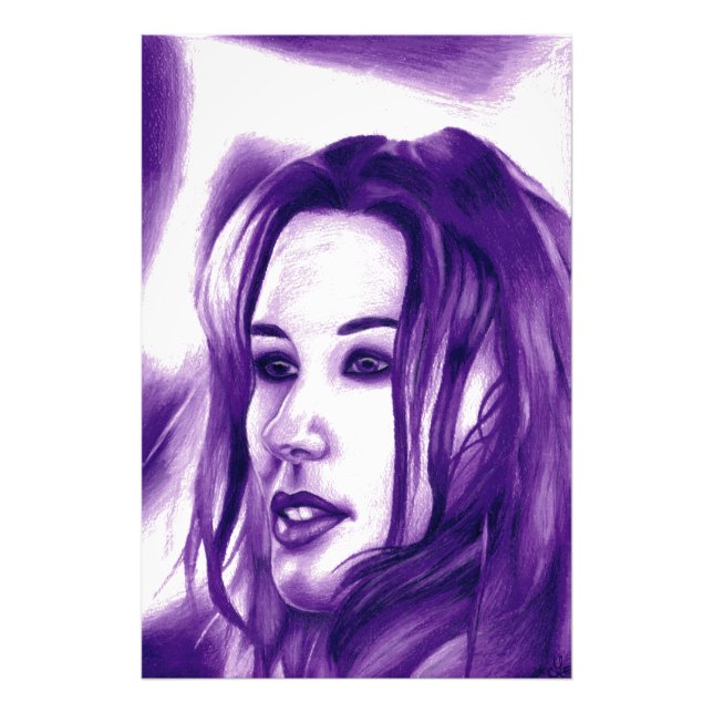 Purple People Woman Portrait Original Art Photo Print (Front)