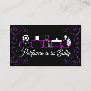 Purple perfume bottles scent lotions business card