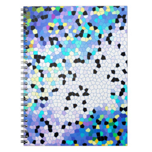 Purple Periwinkle Blue & Black Mosaic Pattern Notebook