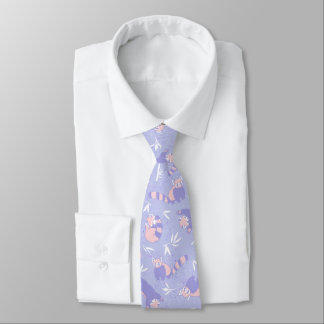 Purple Periwinkle Red Panda Cute Animal  Tie