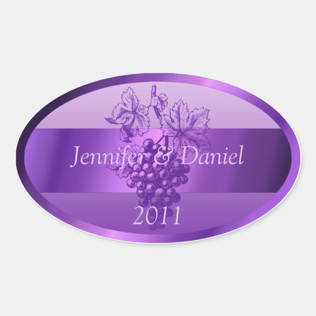Purple Personalised Custom Wine Labels (Front)