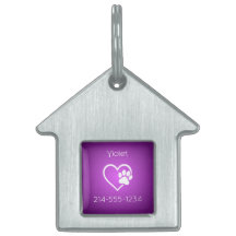 Purple Personalised Dog ID Tag Name & Phone