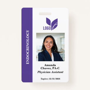 Purple Personalised Employee ID Photo Name ID Badge
