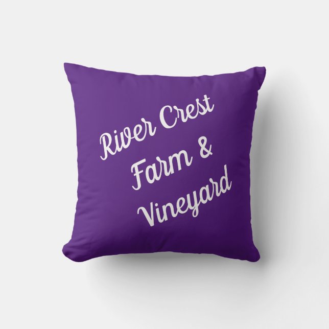 Purple Personalised Farm or Ranch Throw Pillow (Front)