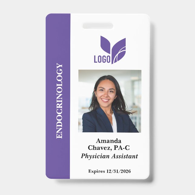 Purple Personalised ID Employee Badge (Front)