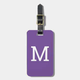 Purple Personalised Initial Luggage Tag