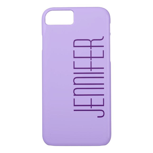 Purple, Personalised Jumbo Name, Minimalist Case-Mate iPhone Case (Back)