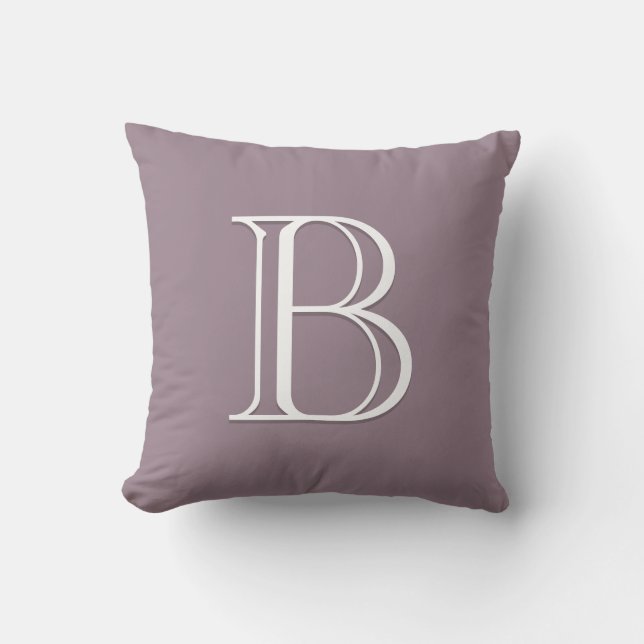 Purple Personalised Letter Monogram Initial Cushion (Front)