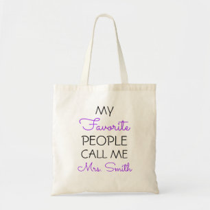 Purple Personalised My Favourite People Tote Bag