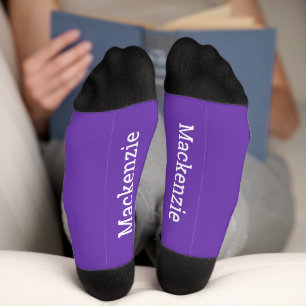 Purple Personalised Name Monogram Bottom Socks