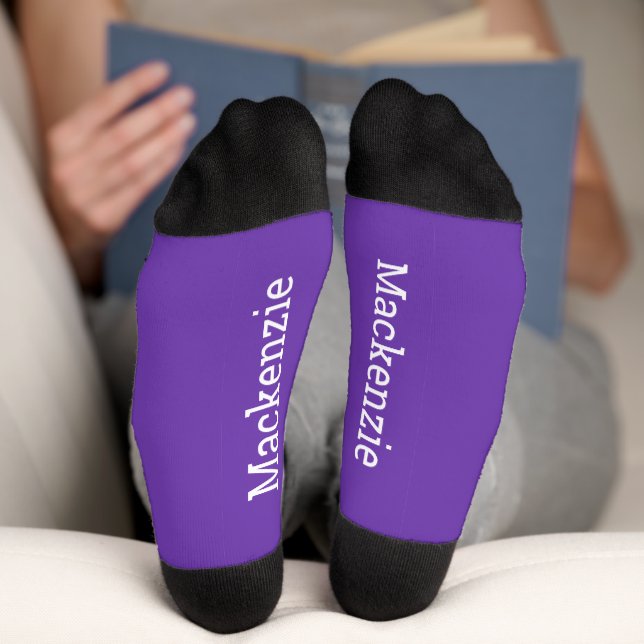 Purple Personalised Name Monogram Bottom Socks (Bottom)