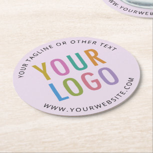 Purple Personalised Paper Coasters Custom Logo