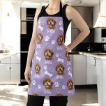 Purple Personalised Pet Photo Dog Lover Instagram Apron<br><div class="desc">Show off your love for your furry companion with the "Cute Custom Love Paw Print Dog Lover Pet Photo" design. This personalised product allows you to feature your favourite pet photo, creating a heartwarming tribute to your beloved dog. With an adorable paw print motif and customisable options, it's the perfect...</div>