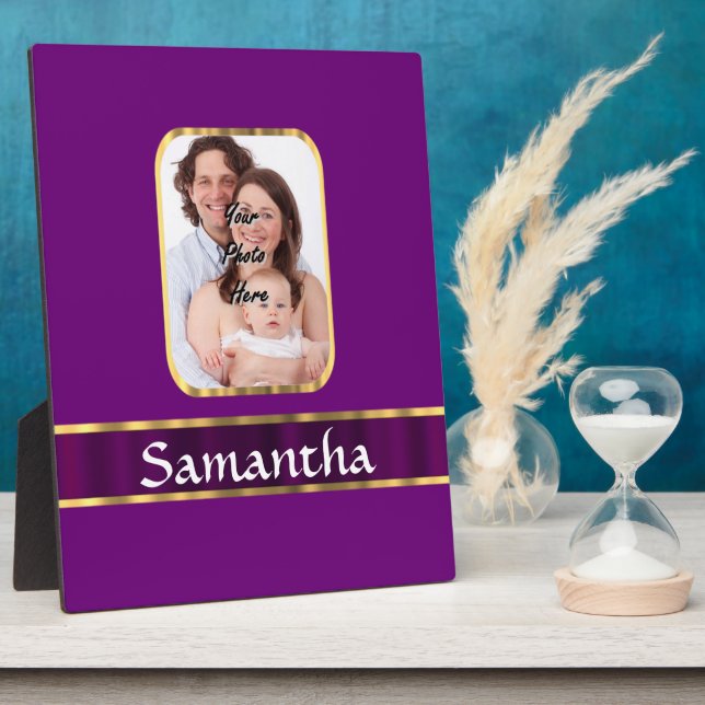 Purple personalised photo plaque (Side)