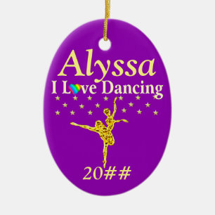 PURPLE PERSONALIZED BALLERINA ORNAMENT