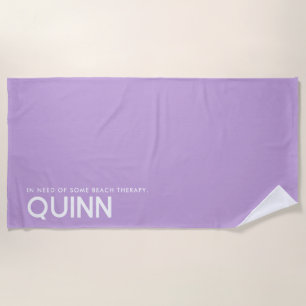 Purple Personalized Slogan Beach Towel