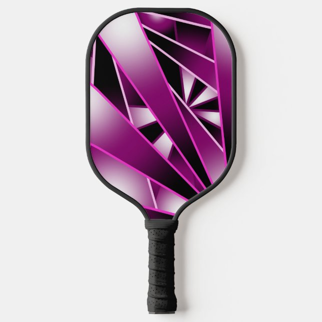 Purple Perspective Gradient Colour Fill Drawing Pickleball Paddle (Front)