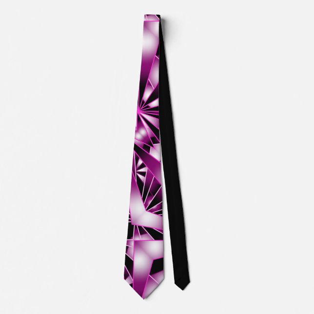 Purple Perspective Gradient Colour Fill Drawing  Tie (Front)