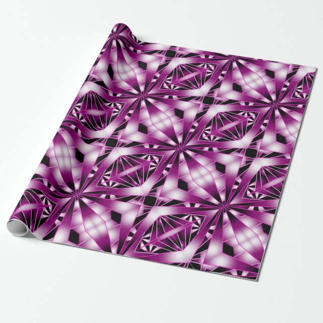 Purple Perspective Gradient Colour Fill Drawing  Wrapping Paper (Unrolled)