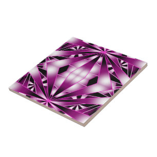 Purple Perspective Gradient Colour Filled Drawing  Ceramic Tile
