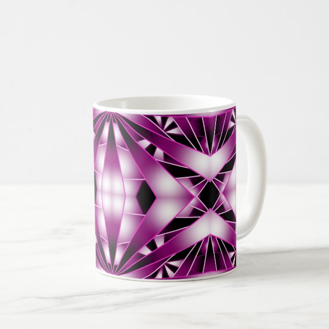 Purple Perspective Gradient Colour Filled Drawing Coffee Mug (Front Right)