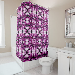Purple Perspective Gradient Colour Filled Drawing  Shower Curtain