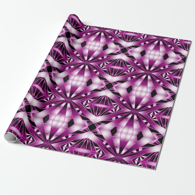 Purple Perspective Gradient Colour Filled Drawing  Wrapping Paper (Unrolled)