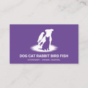 Purple Pet Store Boutique cat dog bird rabbit fish Business Card