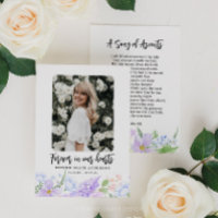 Purple Petals Forever In Our Hearts Prayer Card