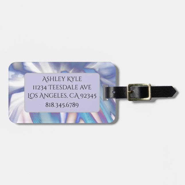Purple Petals Luggage Tag (Front Horizontal)