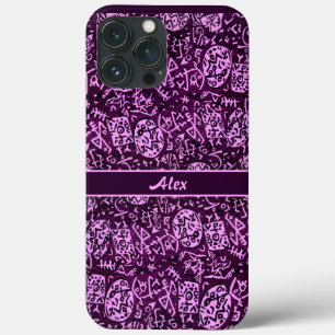 Purple Petroglyphs (customisable) iPhone 13 Pro Max Case