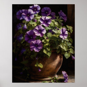 Purple Petunia Flowers Art Print Poster