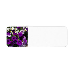Purple petunia return address label