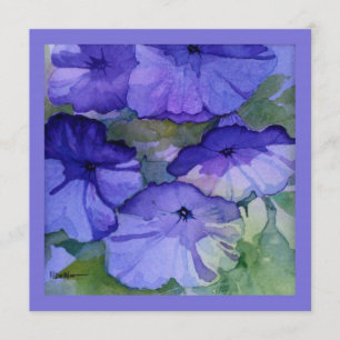 Purple Petunia Tea Party Invitation