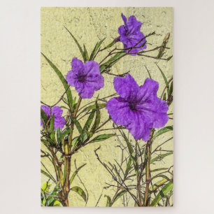 Purple Petunias Closeup Jigsaw Puzzle