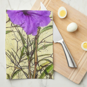 Purple Petunias Closeup Tea Towel