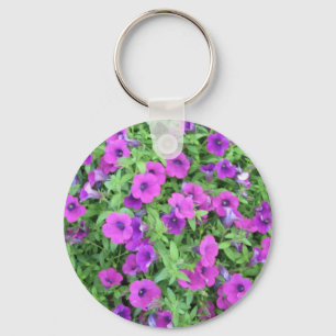 Purple Petunias Keychain