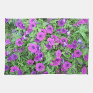Purple Petunias Kitchen Towel